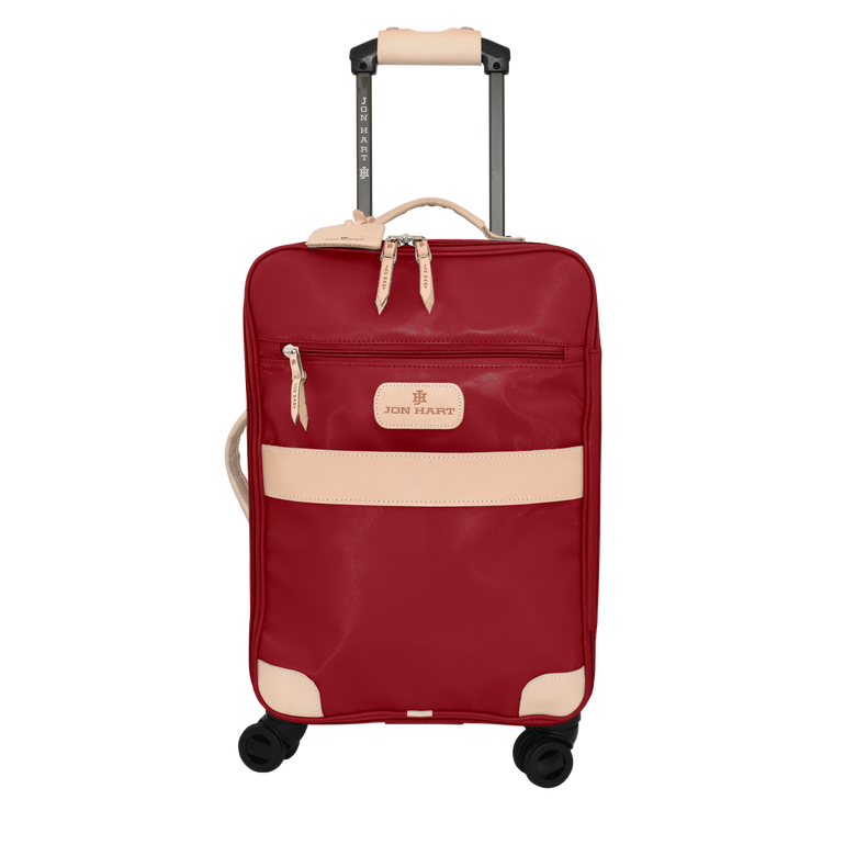 360 Carryon Wheels front view in Color 'Red Coated Canvas'