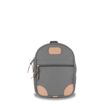 Load image into Gallery viewer, Mini Backpack  Front Angle in Color &#39;Slate Coated Canvas&#39;
