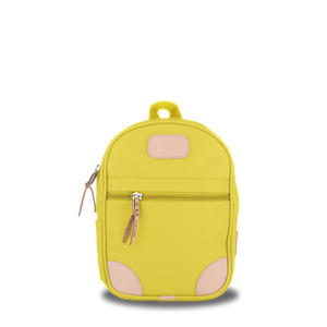 Mini Backpack  Front Angle in Color 'Lemon Coated Canvas'