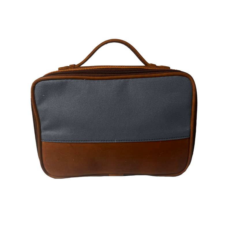 JH Dopp Kit - Smoke Canvas Front Angle in Color 'Smoke Canvas'