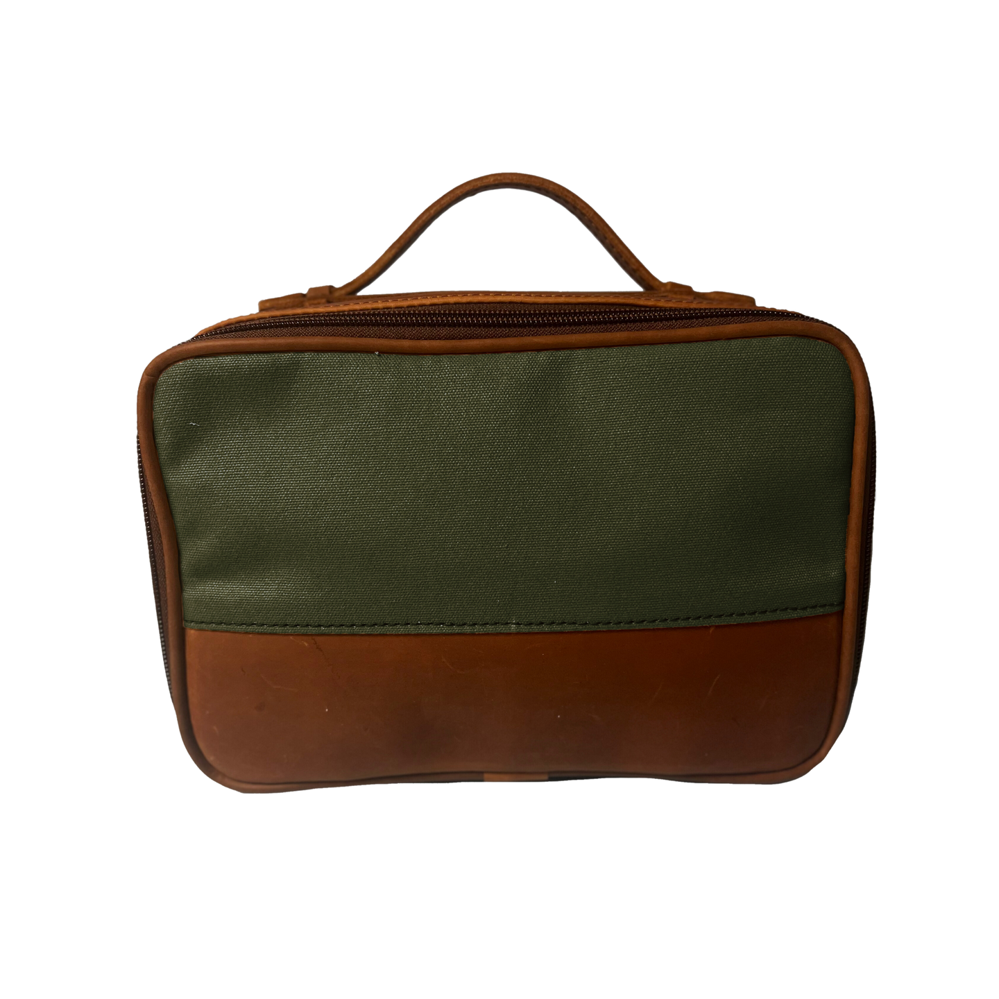 JH Dopp Kit - Olive Canvas Front Angle in Color 'Olive Canvas'