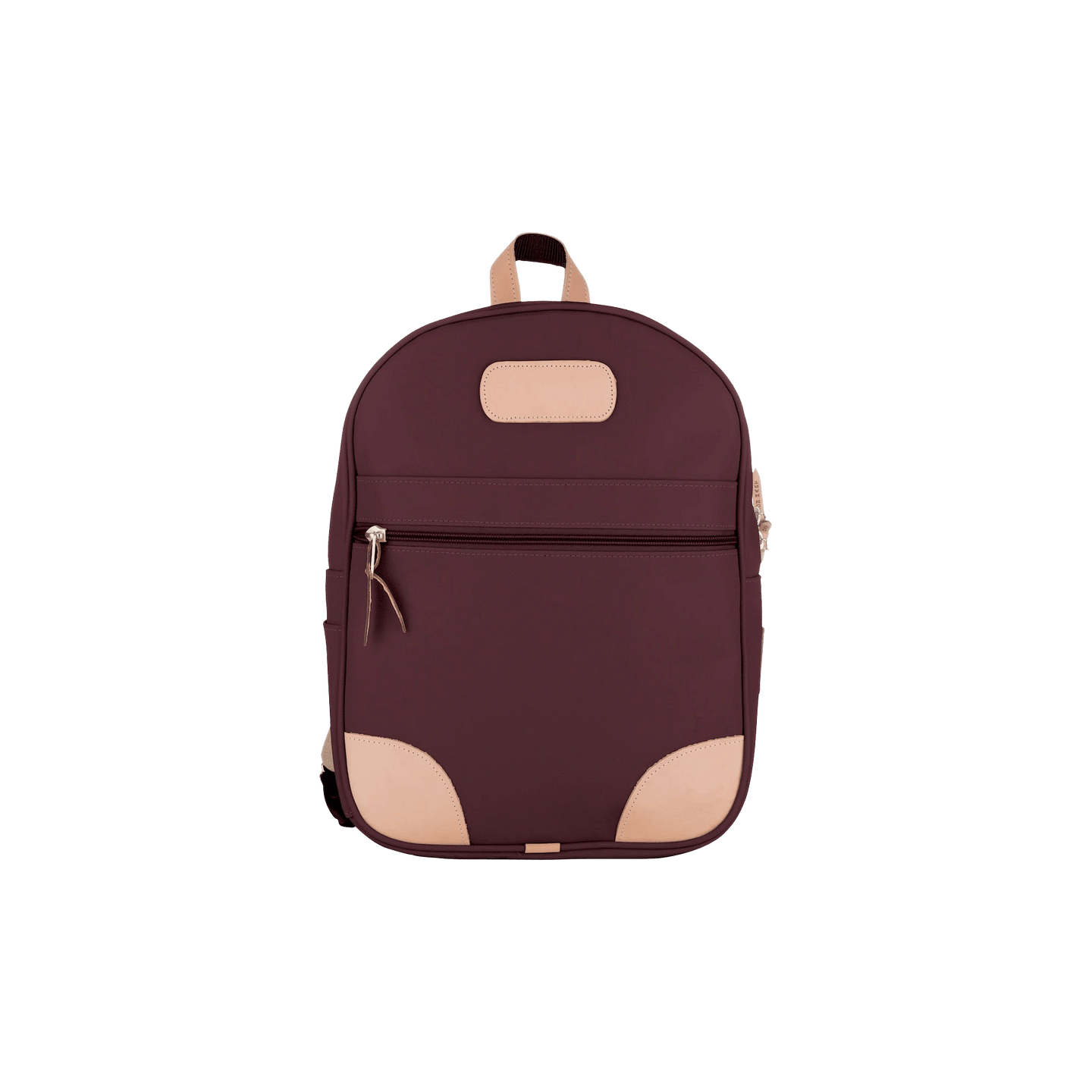 Backpack - Burgundy Coated Canvas Front Angle in Color 'Burgundy Coated Canvas'