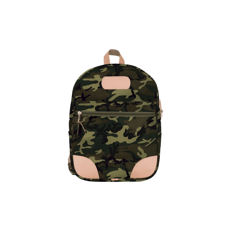 Backpack - Classic Camo Coated Canvas Front Angle in Color 'Classic Camo Coated Canvas'