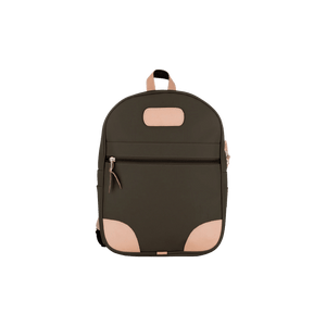 Backpack - Espresso Coated Canvas Front Angle in Color 'Espresso Coated Canvas'