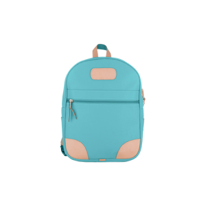 Backpack - Ocean Blue Coated Canvas Front Angle in Color 'Ocean Blue Coated Canvas'