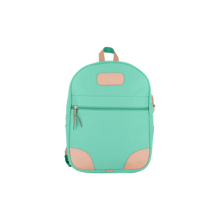Load image into Gallery viewer, Backpack - Mint Coated Canvas Front Angle in Color &#39;Mint Coated Canvas&#39;
