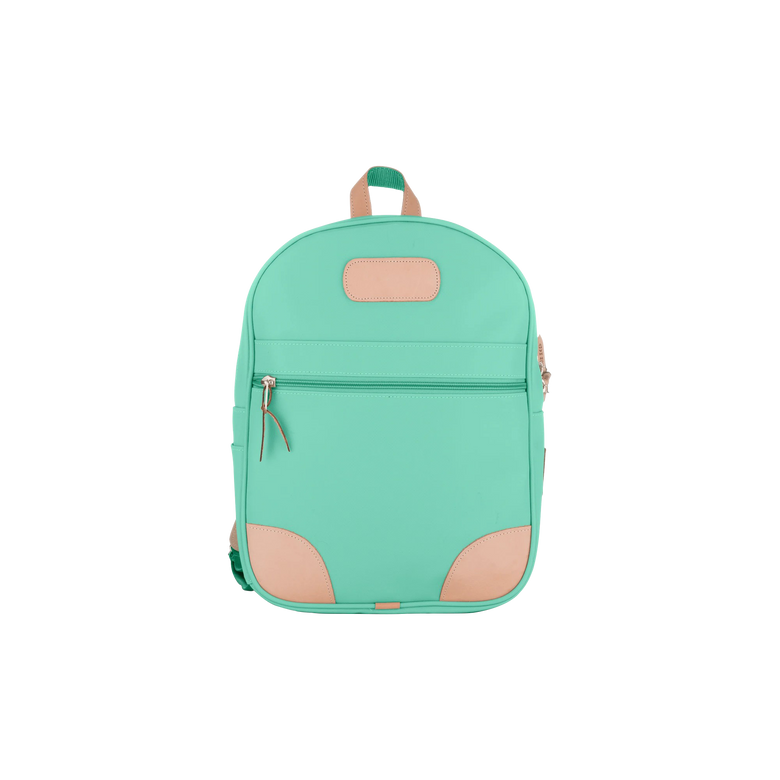 Backpack - Mint Coated Canvas Front Angle in Color 'Mint Coated Canvas'