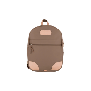 Backpack - Saddle Coated Canvas Front Angle in Color 'Saddle Coated Canvas'