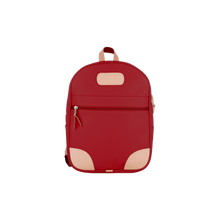 Load image into Gallery viewer, Backpack - Red Coated Canvas Front Angle in Color &#39;Red Coated Canvas&#39;
