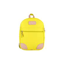 Load image into Gallery viewer, Backpack - Lemon Coated Canvas Front Angle in Color &#39;Lemon Coated Canvas&#39;
