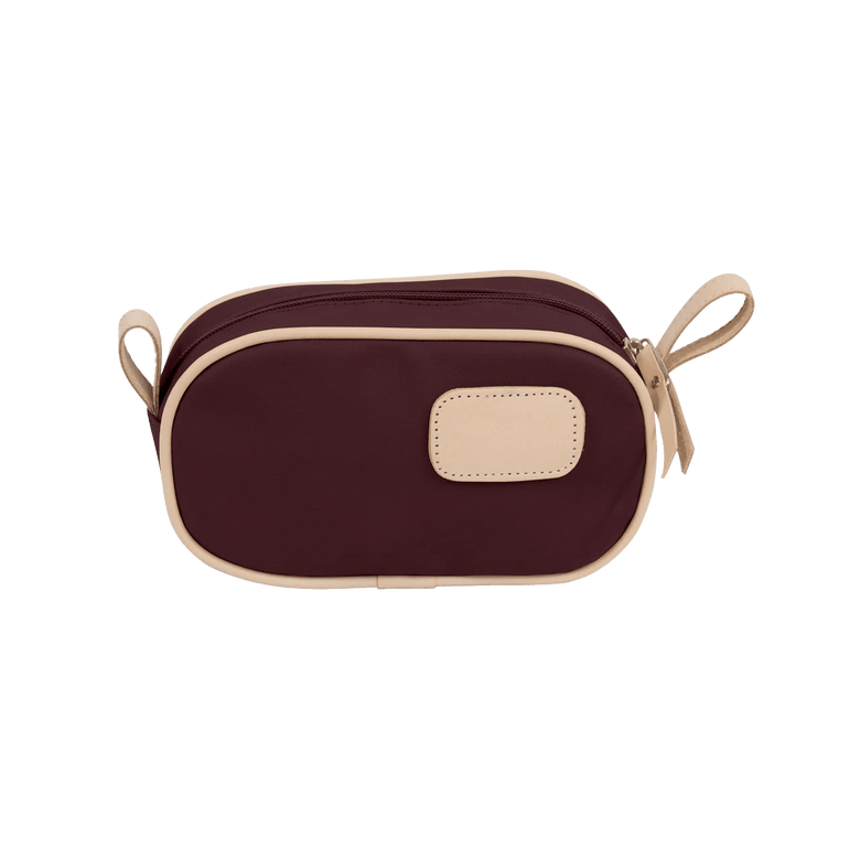 Junior Shave Kit - Burgundy Coated Canvas Front Angle in Color 'Burgundy Coated Canvas'