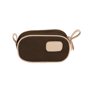 Junior Shave Kit - Espresso Coated Canvas Front Angle in Color 'Espresso Coated Canvas'