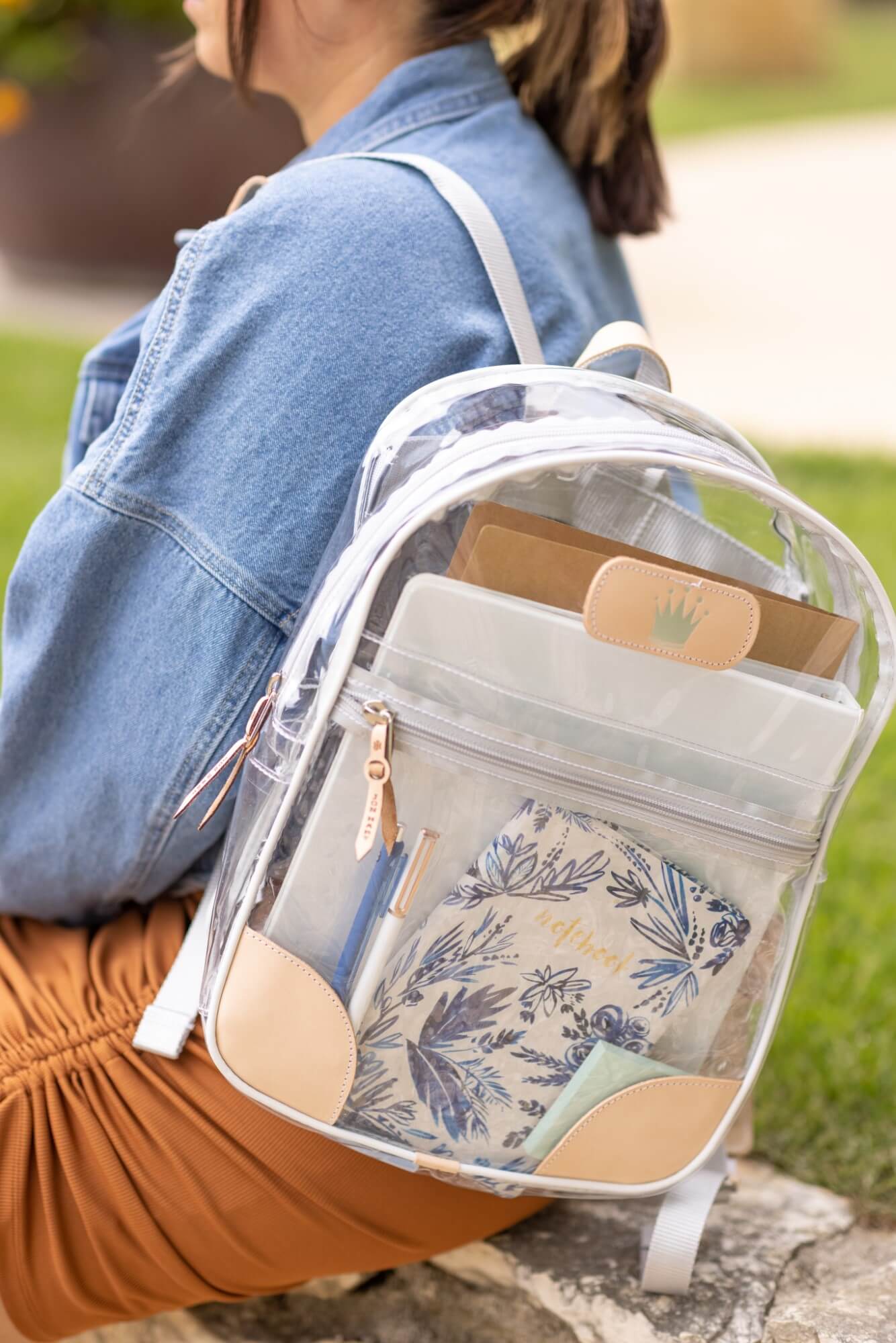 Luxury clear backpack Clearance