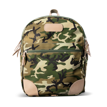 Load image into Gallery viewer, Backpack front view in Color &#39;Classic Camo Coated Canvas&#39;

