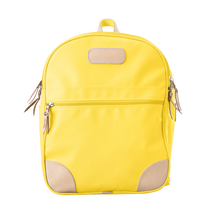 Load image into Gallery viewer, Backpack front view in Color &#39;Lemon Coated Canvas&#39;
