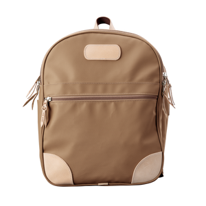 Backpack front view in Color 'Saddle Coated Canvas'