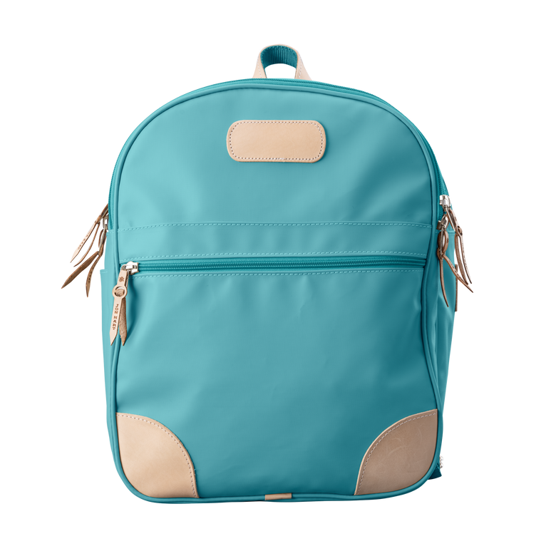 Backpack front view in Color 'Ocean Blue Coated Canvas'