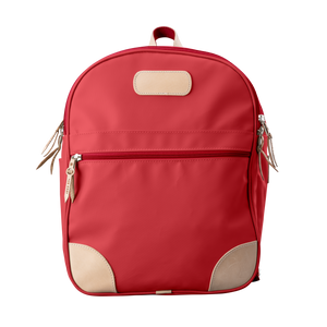 Backpack front view in Color 'Red Coated Canvas'