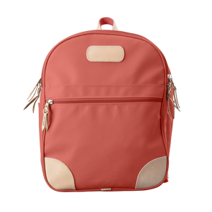 Backpack front view in Color 'Coral Coated Canvas'