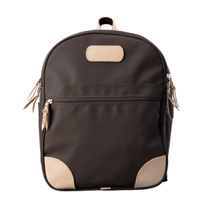 Backpack front view in Color 'Espresso Coated Canvas'