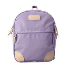 Load image into Gallery viewer, Backpack front view in Color &#39;Lilac Coated Canvas&#39;

