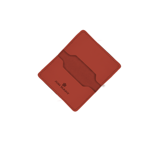 Card Case - Wine Leather Front Angle in Color 'Wine Leather'