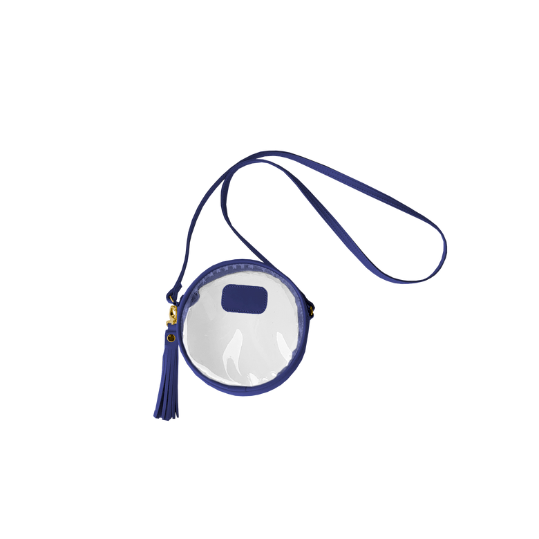 Clear Luna - Royal Blue Leather Front Angle in Color 'Royal Blue Leather'