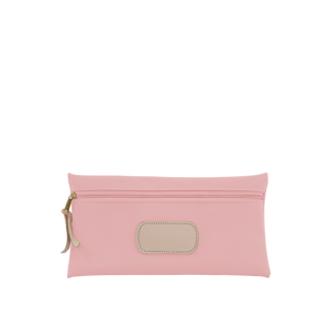 Large Pouch Front Angle in Color 'Rose Coated Canvas'