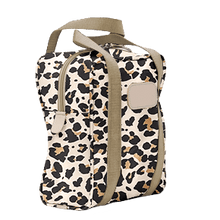 Load image into Gallery viewer, Shag Bag - Leopard Coated Canvas Front Angle in Color &#39;Leopard Coated Canvas&#39;

