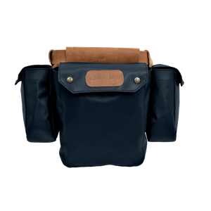 Bird Bag - Navy Coated Canvas Front Angle in Color 'Navy Coated Canvas'