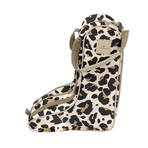 Boot Bag - Leopard Coated Canvas Front Angle in Color 'Leopard Coated Canvas'