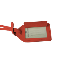 Load image into Gallery viewer, Luggage Tag - Cherry Leather Front Angle in Color &#39;Cherry Leather&#39;
