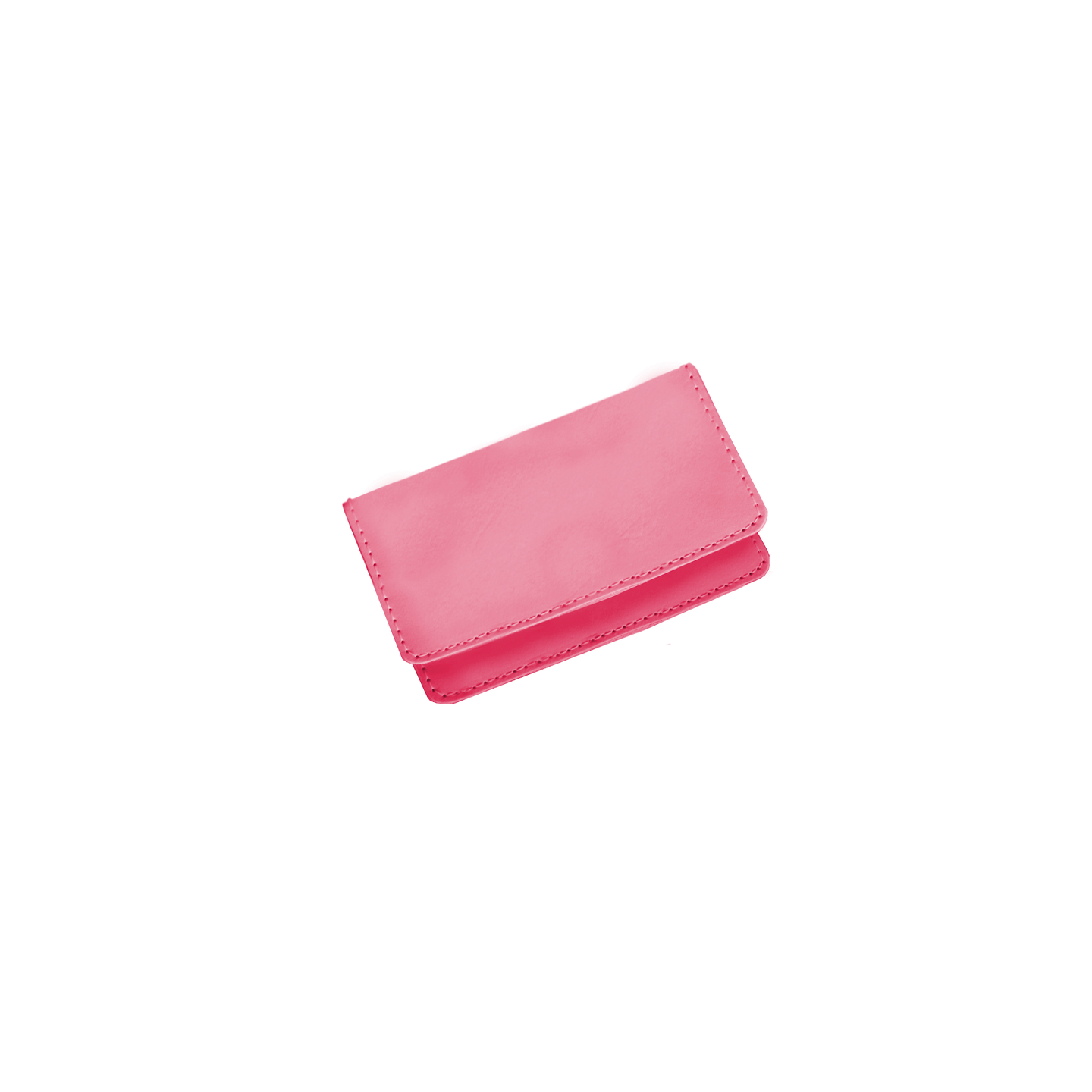 Card Case - Hot Pink Leather Front Angle in Color 'Hot Pink Leather'