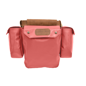Bird Bag - Coral Coated Canvas Front Angle in Color 'Coral Coated Canvas'