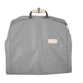 50" Garment Bag - Slate Coated Canvas Front Angle in Color 'Slate Coated Canvas'