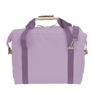 Large Cooler - Lilac Coated Canvas Front Angle in Color 'Lilac Coated Canvas'