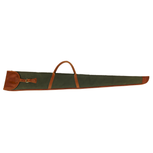Cotton Canvas Shotgun Cover - Olive Canvas Front Angle in Color 'Olive Canvas'