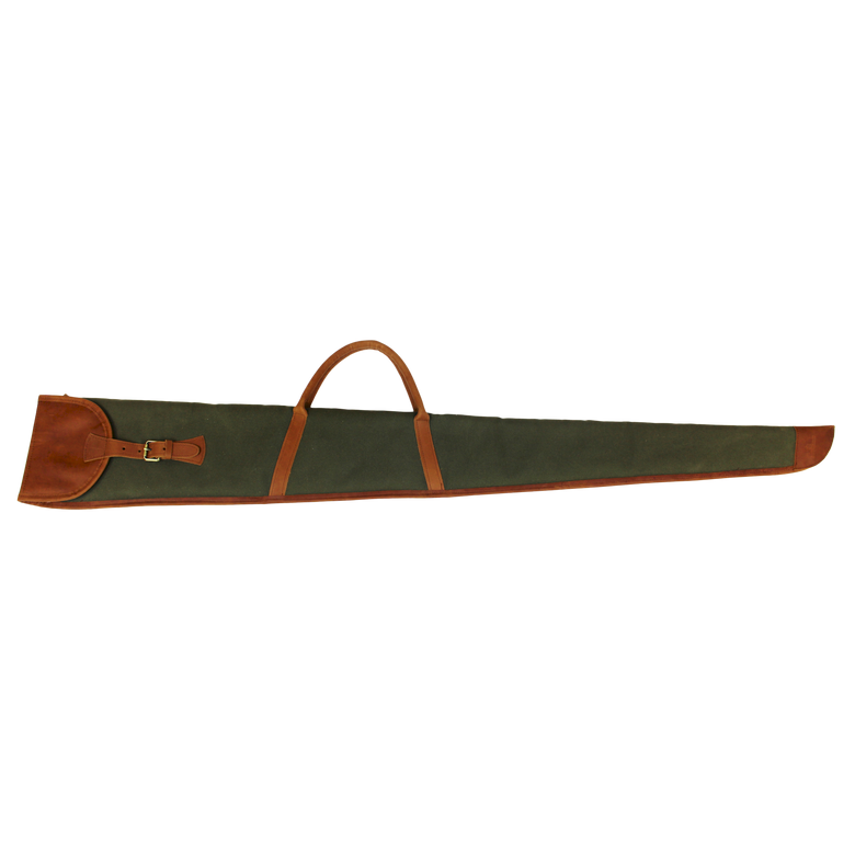 Cotton Canvas Shotgun Cover - Olive Canvas Front Angle in Color 'Olive Canvas'