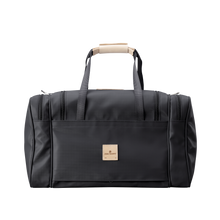 Load image into Gallery viewer, Medium Square Duffel - Black Coated Canvas Front Angle in Color &#39;Black Coated Canvas&#39;
