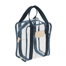 Load image into Gallery viewer, Clear Shag Bag - French Blue Webbing Front Angle in Color &#39;French Blue Webbing&#39;
