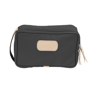 Small Travel Kit - Charcoal Coated Canvas Front Angle in Color 'Charcoal Coated Canvas'