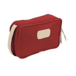 Small Travel Kit - Red Coated Canvas Front Angle in Color 'Red Coated Canvas'