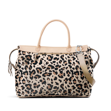 Load image into Gallery viewer, Burleson Bag - Leopard Coated Canvas Front Angle in Color &#39;Leopard Coated Canvas&#39;
