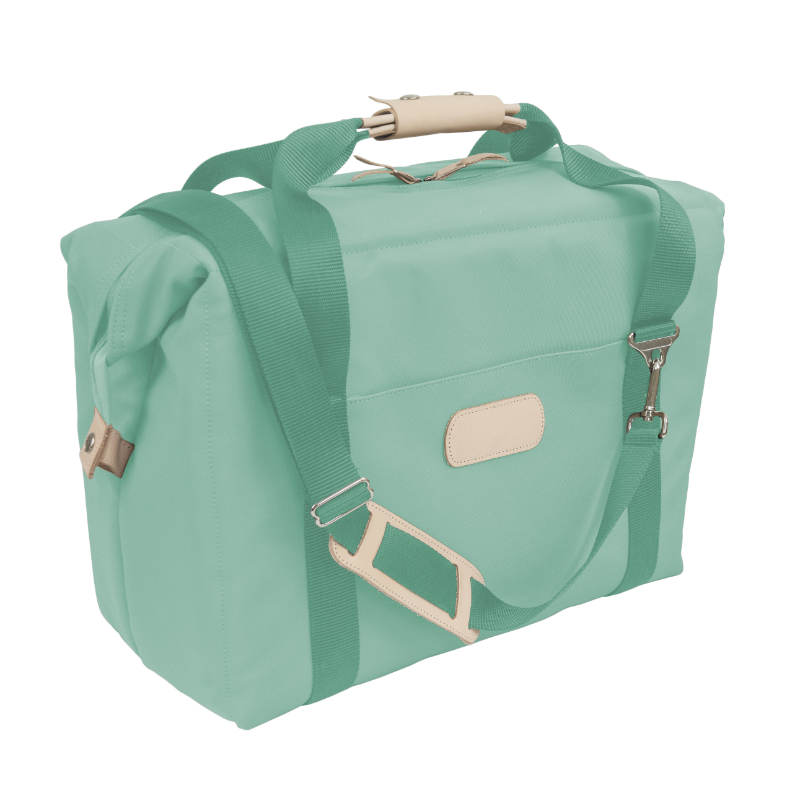 Large Cooler - Mint Coated Canvas Front Angle in Color 'Mint Coated Canvas'