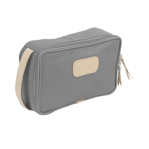 Small Travel Kit - Slate Coated Canvas Front Angle in Color 'Slate Coated Canvas'