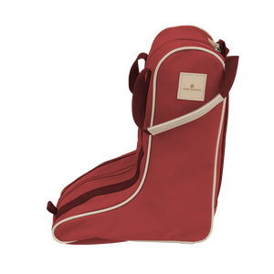 Boot Bag - Red Coated Canvas Front Angle in Color 'Red Coated Canvas'