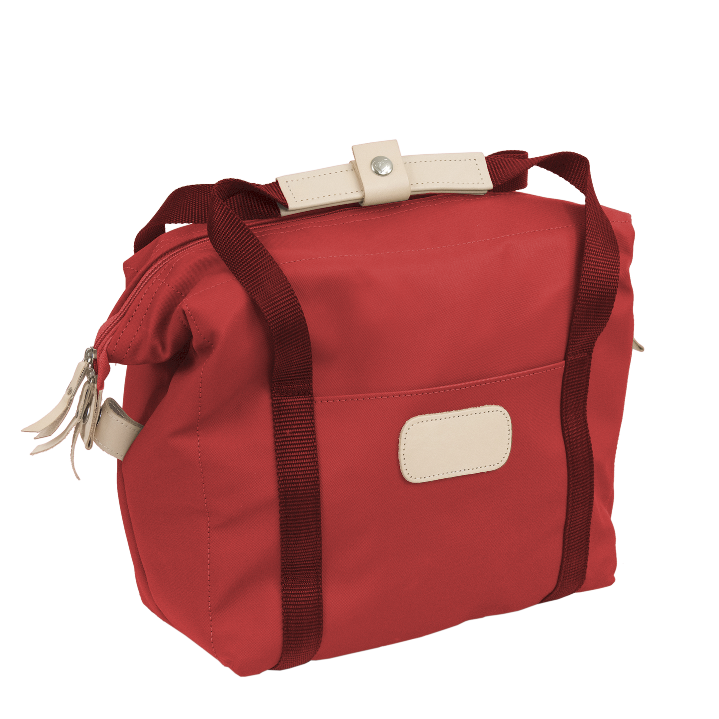 Cooler - Red Coated Canvas Front Angle in Color 'Red Coated Canvas'