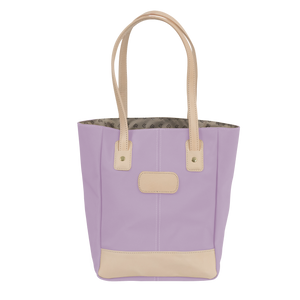 Alamo Heights Tote - Lilac Coated Canvas Front Angle in Color 'Lilac Coated Canvas'
