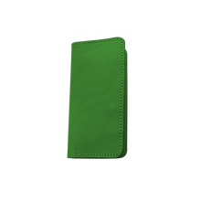Load image into Gallery viewer, Wood Wallet - Shamrock Leather Front Angle in Color &#39;Shamrock Leather&#39;
