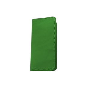 Wood Wallet - Shamrock Leather Front Angle in Color 'Shamrock Leather'